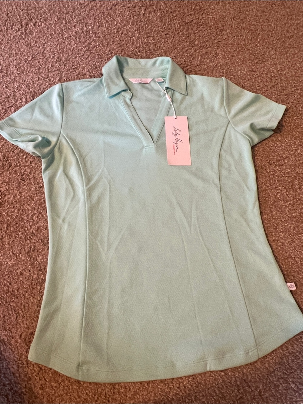 Lady Hagen Mint Green Short Sleeve Polo Top